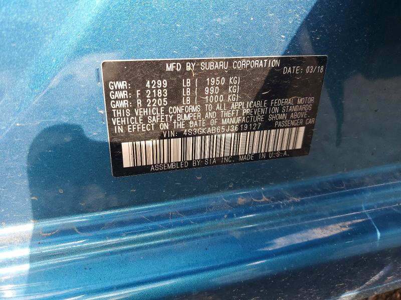 Продаж на аукціоні авто 2018 Subaru Impreza, vin: 4S3GKAB65J3619127, номер лоту: 57920836