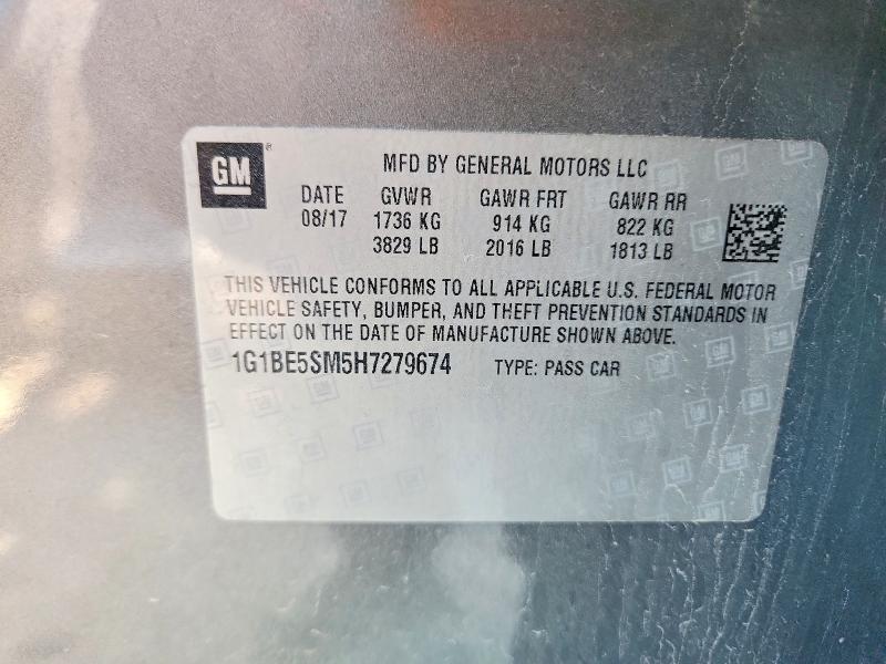 Aukcja sprzedaży 2017 Chevrolet Cruze, vin: 1G1BE5SM5H7279674, numer aukcji: 58501386