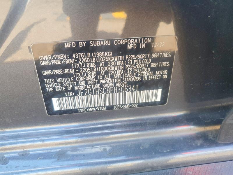 Продаж на аукціоні авто 2023 Subaru Crosstrek, vin: JF2GTHSC8PH306341, номер лоту: 58496206