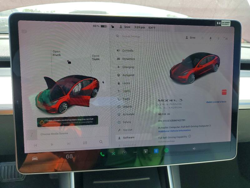 Продажа на аукционе авто 2019 Tesla Mdl 3, vin: 5YJ3E1EB8KF421791, номер лота: 56051816