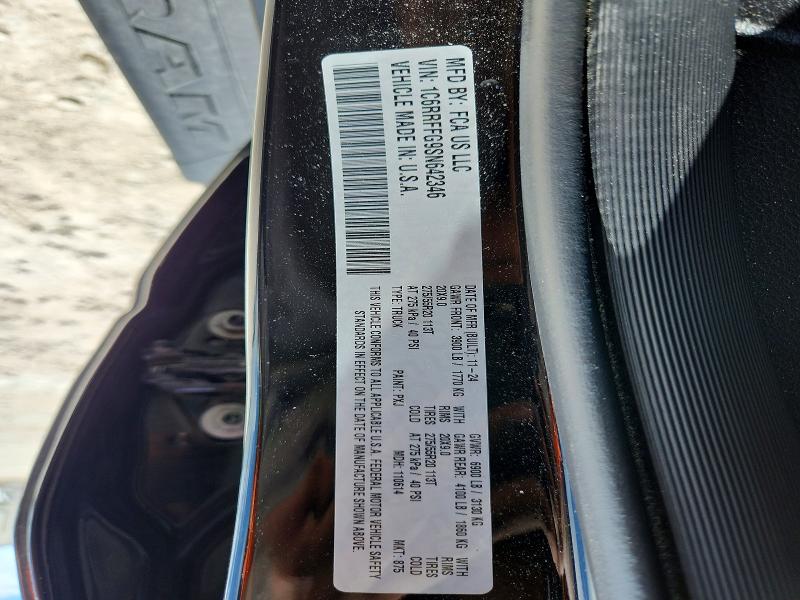 57334006 :رقم المزاد ، 1C6RRFFG9SN642346 vin ، 2025 Ram 1500 مزاد بيع