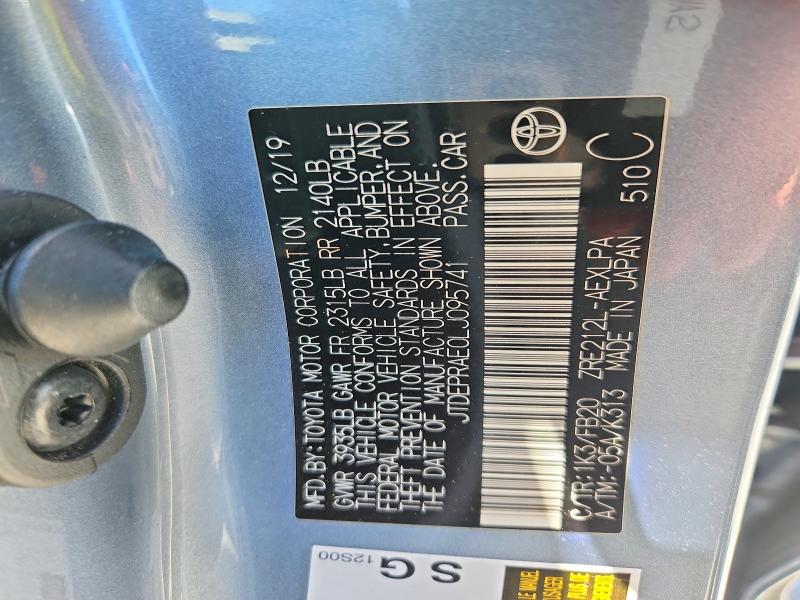 54147956 :رقم المزاد ، JTDEPRAE0LJ095741 vin ، 2020 Toyota Corolla مزاد بيع