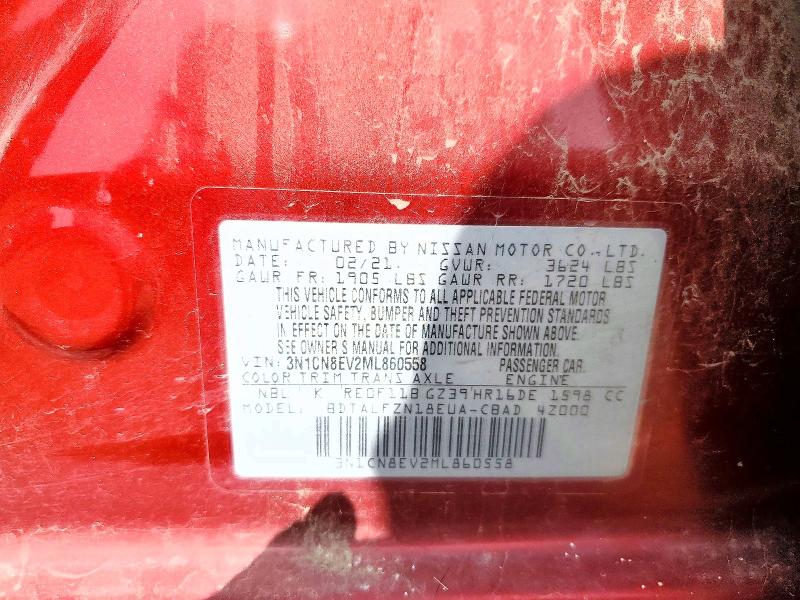 Продаж на аукціоні авто 2021 Nissan Versa, vin: 3N1CN8EV2ML860558, номер лоту: 59124726