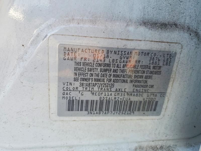 Aukcja sprzedaży 2018 Nissan Sentra, vin: 3N1AB7AP7JY252129, numer aukcji: 57266546