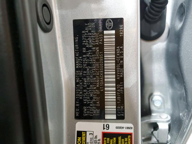 Продажа на аукционе авто 2025 Toyota Camry, vin: 4T1DAACK8SU029951, номер лота: 58312586