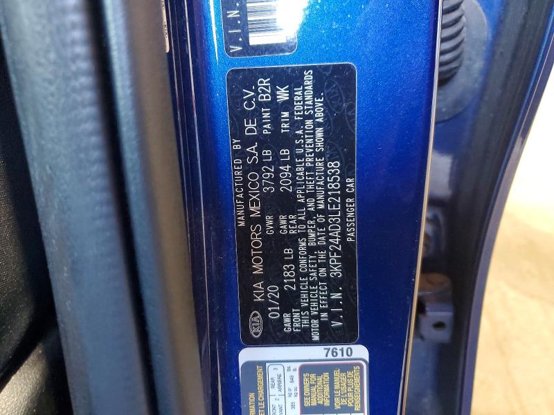 Продажа на аукционе авто 2020 Kia Forte, vin: 3KPF24AD3LE218538, номер лота: 57886326