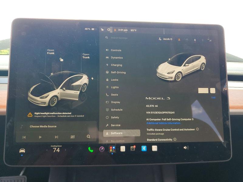 Продажа на аукционе авто 2023 Tesla Model 3, vin: 5YJ3E1EA3PF670241, номер лота: 57561486