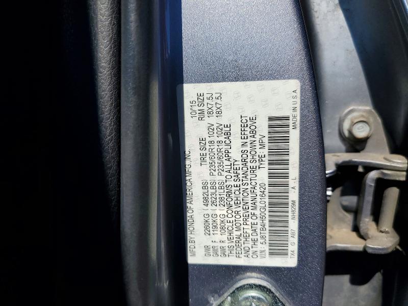 Aukcja sprzedaży 2016 Acura Rdx, vin: 5J8TB4H50GL016420, numer aukcji: 57820346