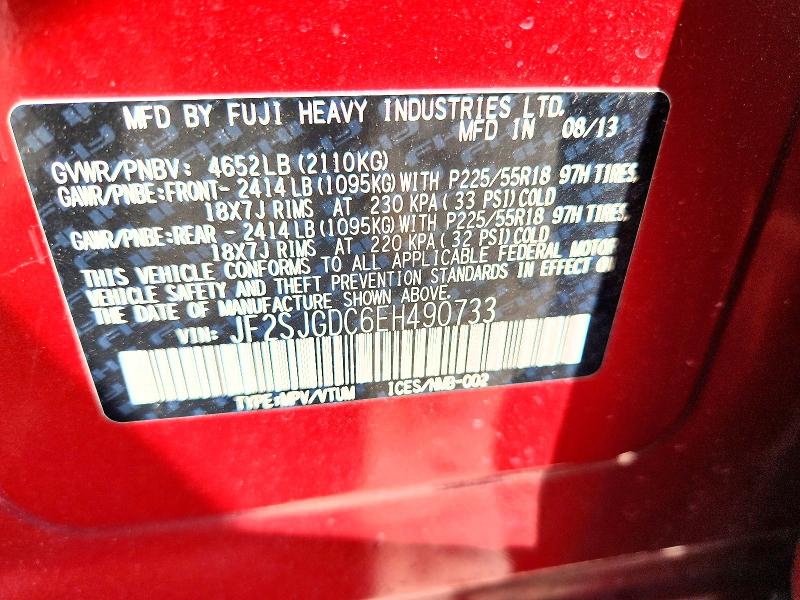 Продажа на аукционе авто 2014 Subaru Forester, vin: JF2SJGDC6EH490733, номер лота: 57154436