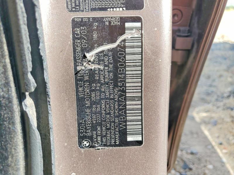 55662246 :رقم المزاد ، WBANA73514B060749 vin ، 2004 Bmw 530 مزاد بيع