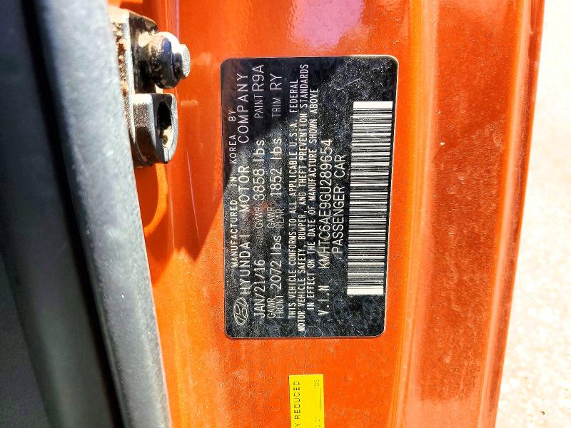 Aukcja sprzedaży 2016 Hyundai Veloster, vin: KMHTC6AE9GU289654, numer aukcji: 57217716