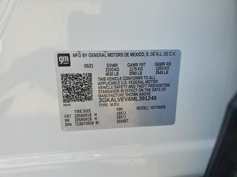 Aukcja sprzedaży 2021 Gmc Terrain, vin: 3GKALVEV6ML391245, numer aukcji: 58738916