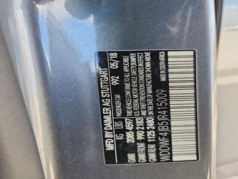 2018 Mercedes-benz C მანქანა იყიდება აუქციონზე, vin: WDDWF4JB5JR415009, აუქციონის ნომერი: 58457276