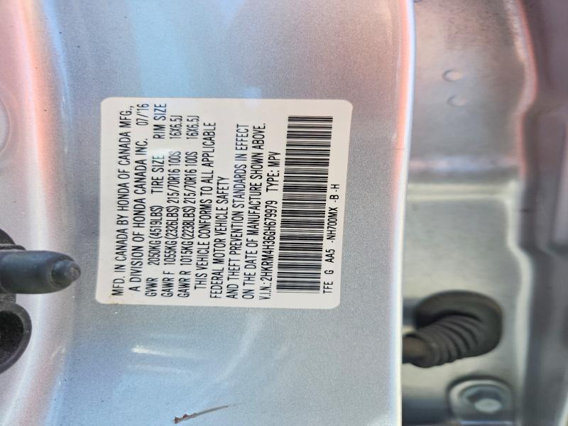 Aukcja sprzedaży 2016 Honda Cr-v, vin: 2HKRM4H36GH679979, numer aukcji: 53849476