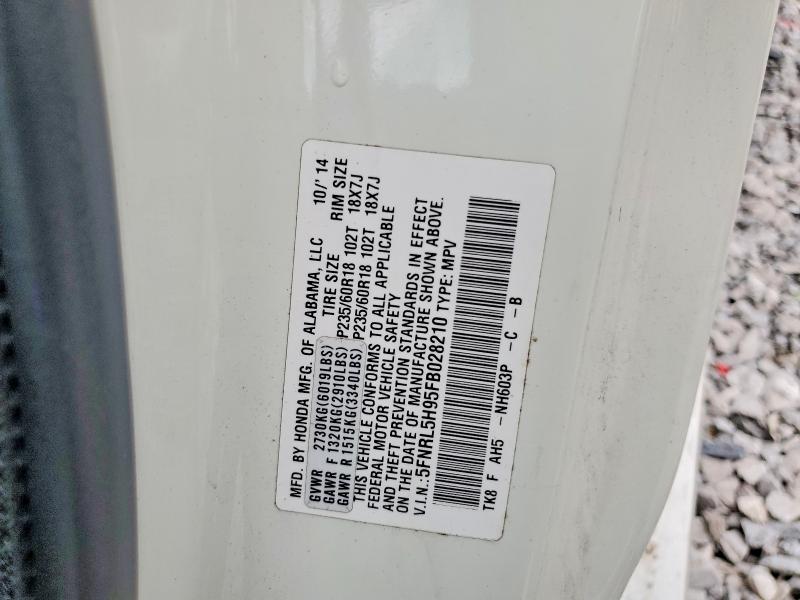 Aukcja sprzedaży 2015 Honda Odyssey, vin: 5FNRL5H95FB028210, numer aukcji: 56849386