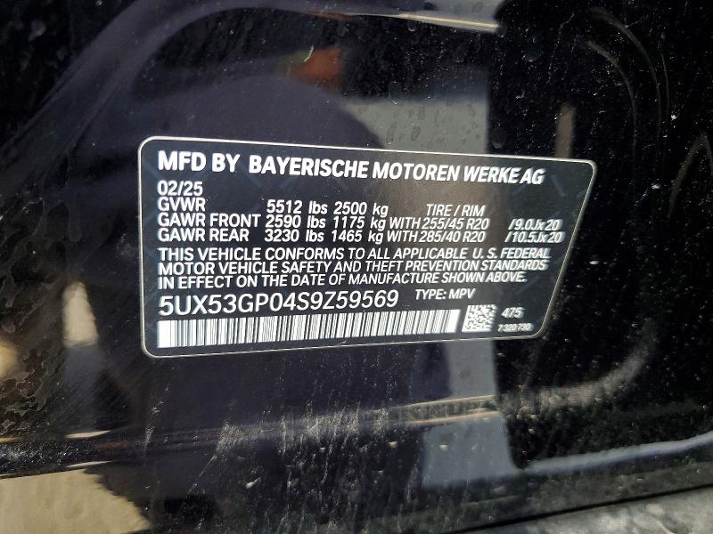 Aukcja sprzedaży 2025 Bmw X3, vin: 5UX53GP04S9Z59569, numer aukcji: 56307546