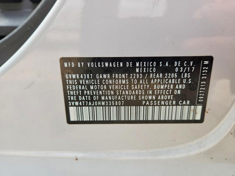 Продажа на аукционе авто 2017 Volkswagen Jetta, vin: 3VW4T7AJ0HM335807, номер лота: 56185266