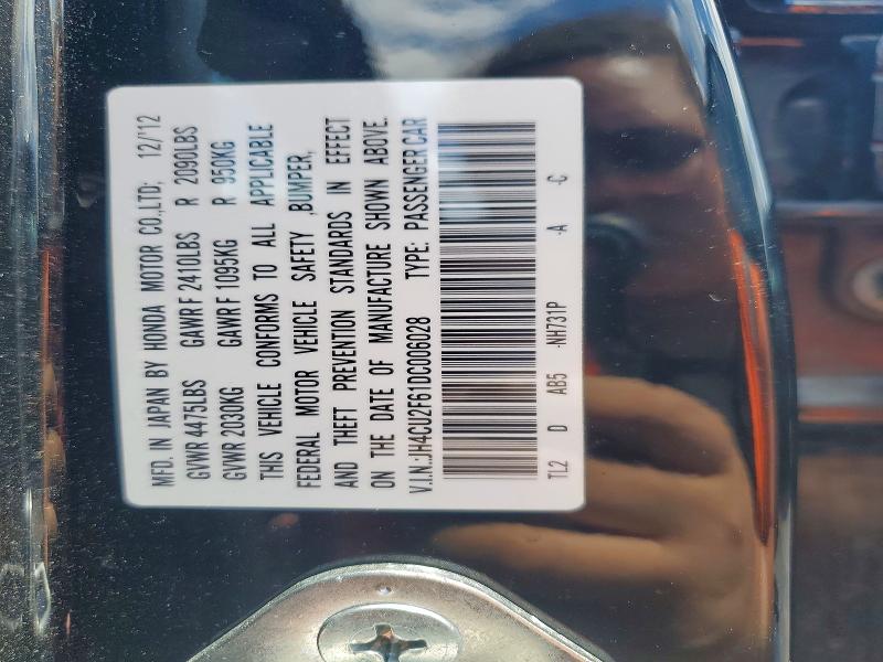 57345156 :رقم المزاد ، JH4CU2F61DC006028 vin ، 2013 Acura Tsx مزاد بيع