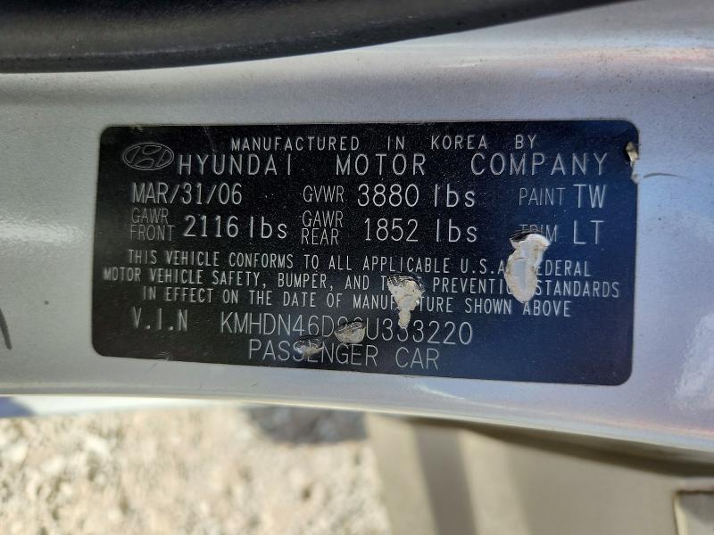 Продажа на аукционе авто 2006 Hyundai Elantra, vin: KMHDN46D96U333220, номер лота: 52596916