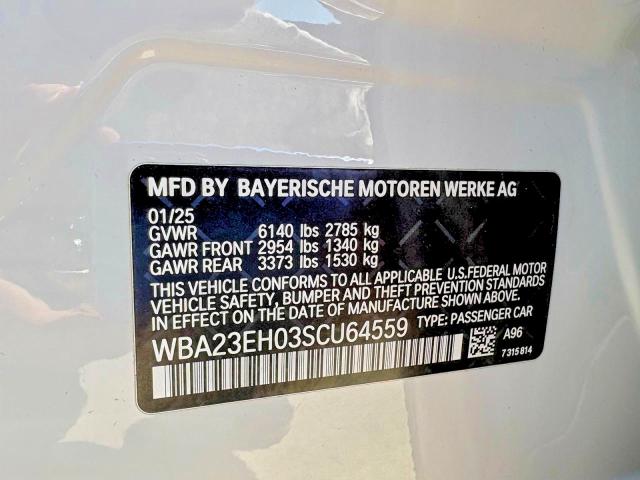 2025 Bmw 740 მანქანა იყიდება აუქციონზე, vin: WBA23EH03SCU64559, აუქციონის ნომერი: 58319946