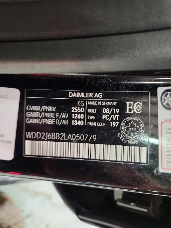 Продажа на аукционе авто 2020 Mercedes-benz Cls, vin: WDD2J6BB2LA050779, номер лота: 57990896
