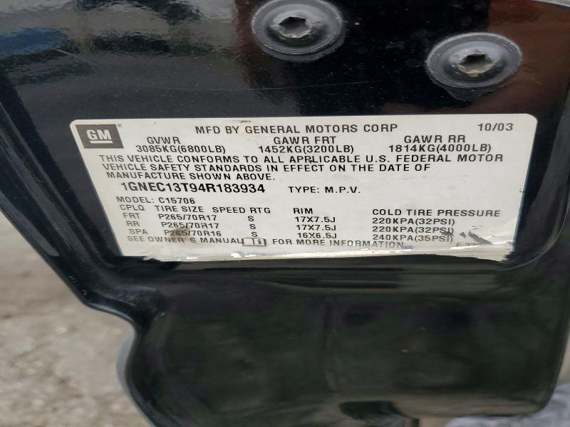 Aukcja sprzedaży 2004 Chevrolet Tahoe, vin: 1GNEC13T94R183934, numer aukcji: 57610366