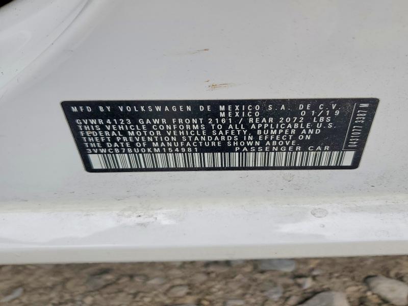 Aukcja sprzedaży 2019 Volkswagen Jetta, vin: 3VWCB7BU0KM154981, numer aukcji: 56614676