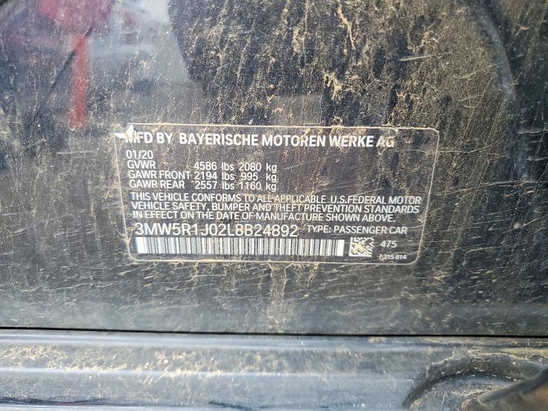 Продажа на аукционе авто 2020 Bmw 330i, vin: 3MW5R1J02L8B24892, номер лота: 57542406