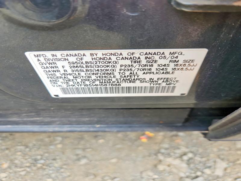 Aukcja sprzedaży 2004 Honda Pilot, vin: 2HKYF18514H587888, numer aukcji: 58942456