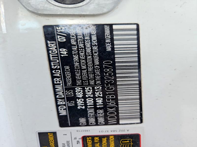 57564306 :رقم المزاد ، WDDKJ6FB1GF325870 vin ، 2016 Mercedes-benz E مزاد بيع