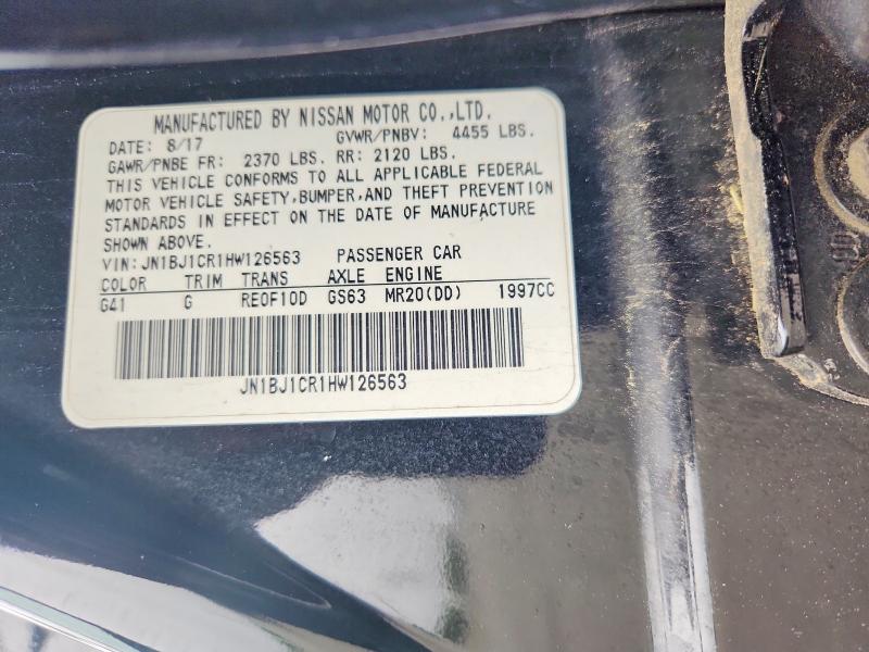 57543716 :رقم المزاد ، JN1BJ1CR1HW126563 vin ، 2017 Nissan Rogue Sport مزاد بيع