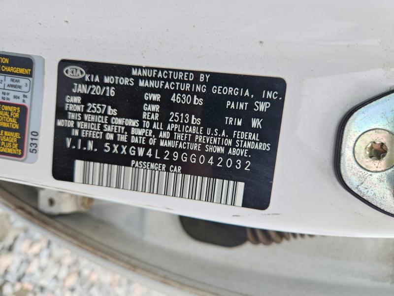 56782236 :رقم المزاد ، 5XXGW4L29GG042032 vin ، 2016 Kia Optima مزاد بيع