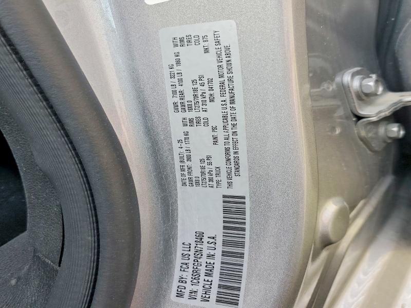 2025 Ram 1500 მანქანა იყიდება აუქციონზე, vin: 1C6SRFGP4SN718460, აუქციონის ნომერი: 51177836