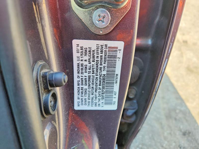 Продаж на аукціоні авто 2014 Honda Civic, vin: 19XFB2F56EE069034, номер лоту: 56546546