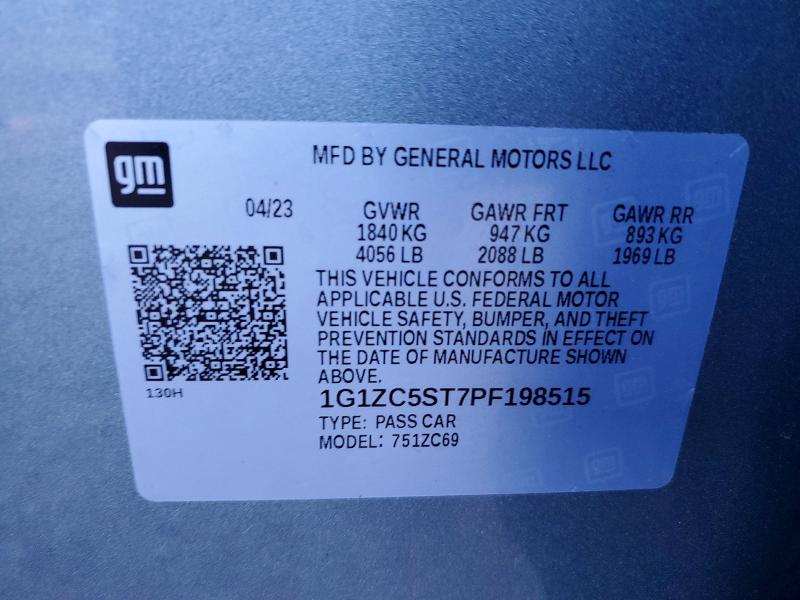 55986856 :رقم المزاد ، 1G1ZC5ST7PF198515 vin ، 2023 Chevrolet Malibu مزاد بيع