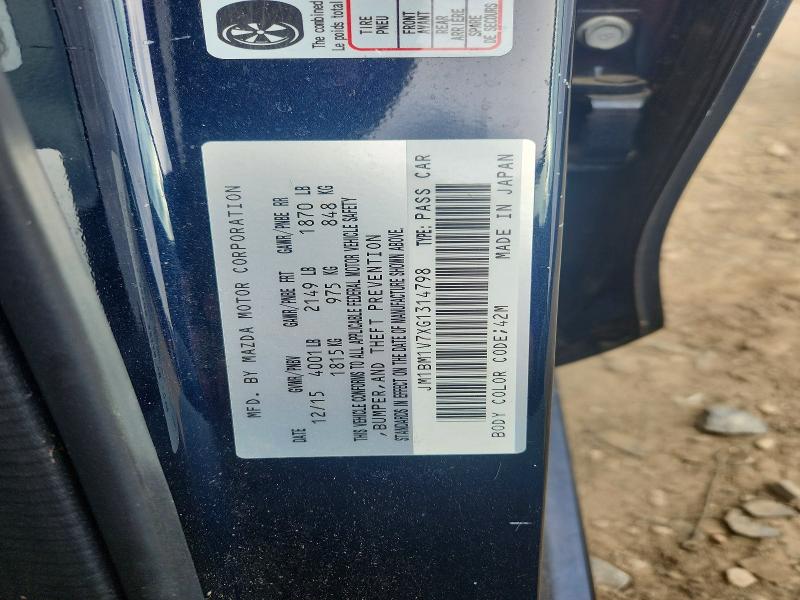2016 Mazda 3 მანქანა იყიდება აუქციონზე, vin: JM1BM1V7XG1314798, აუქციონის ნომერი: 58224536