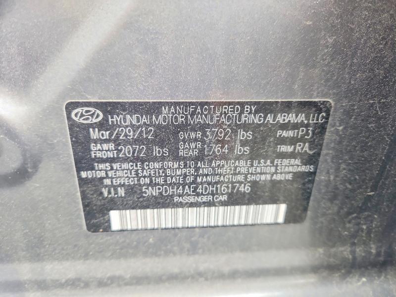 Aukcja sprzedaży 2013 Hyundai Elantra, vin: 5NPDH4AE4DH161746, numer aukcji: 55809026