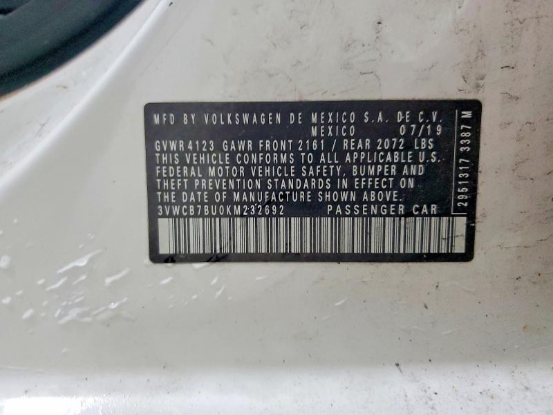 Продаж на аукціоні авто 2019 Volkswagen Jetta, vin: 3VWCB7BU0KM232692, номер лоту: 57405426