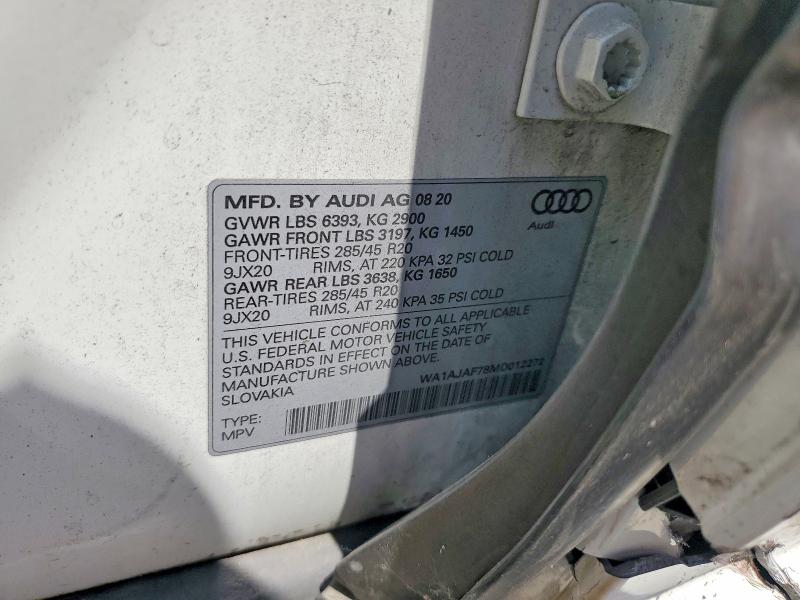 58652566 :رقم المزاد ، WA1AJAF78MD012272 vin ، 2021 Audi Q7 مزاد بيع