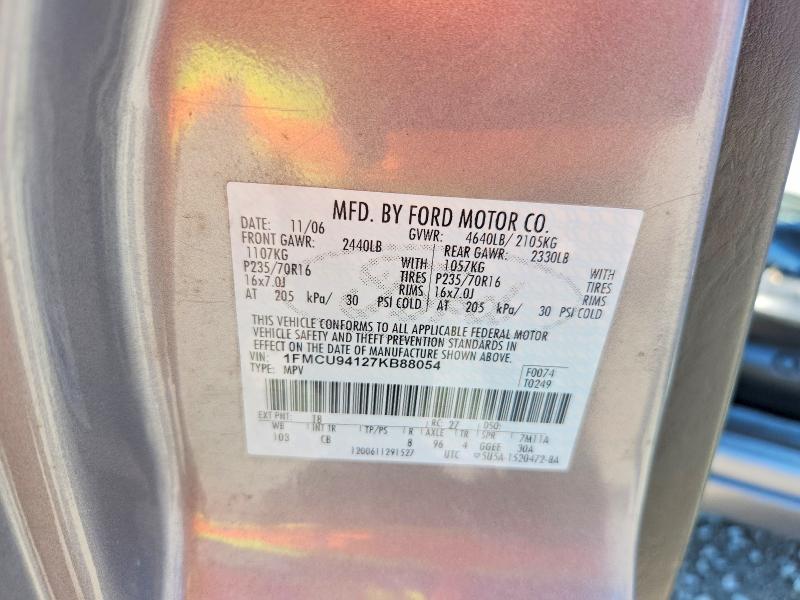 Продаж на аукціоні авто 2007 Ford Escape, vin: 1FMCU94127KB88054, номер лоту: 56263916