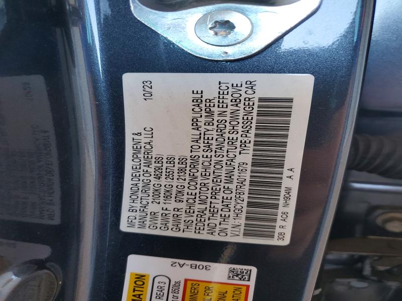 55840136 :رقم المزاد ، 1HGCY2F87RA011679 vin ، 2024 Honda Accord مزاد بيع