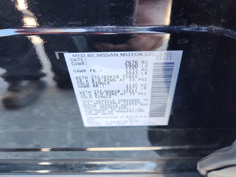 59080866 :رقم المزاد ، 5N1DR3AAXNC230341 vin ، 2022 Nissan Pathfinder مزاد بيع