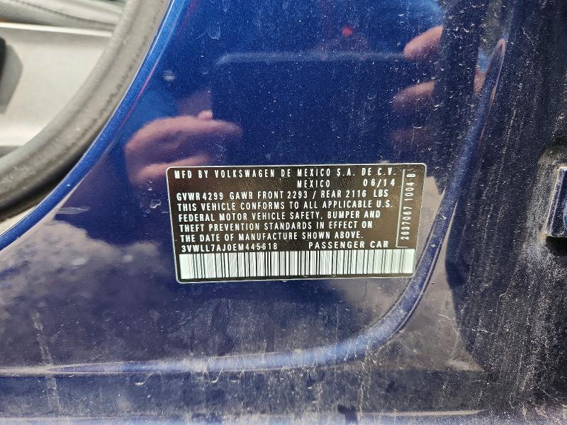 Продаж на аукціоні авто 2014 Volkswagen Jetta, vin: 3VWLL7AJ0EM445618, номер лоту: 56847266