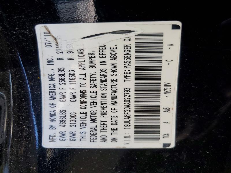 Auction sale of the 2010 Acura Tl, vin: 19UUA8F20AA022793, lot number: 57379636