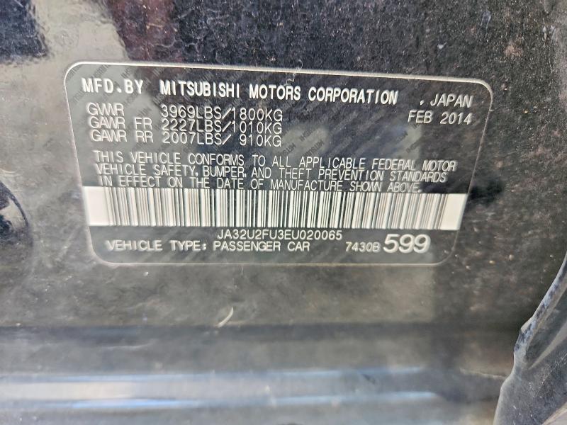 Aukcja sprzedaży 2014 Mitsubishi Lancer, vin: JA32U2FU3EU020065, numer aukcji: 57432636