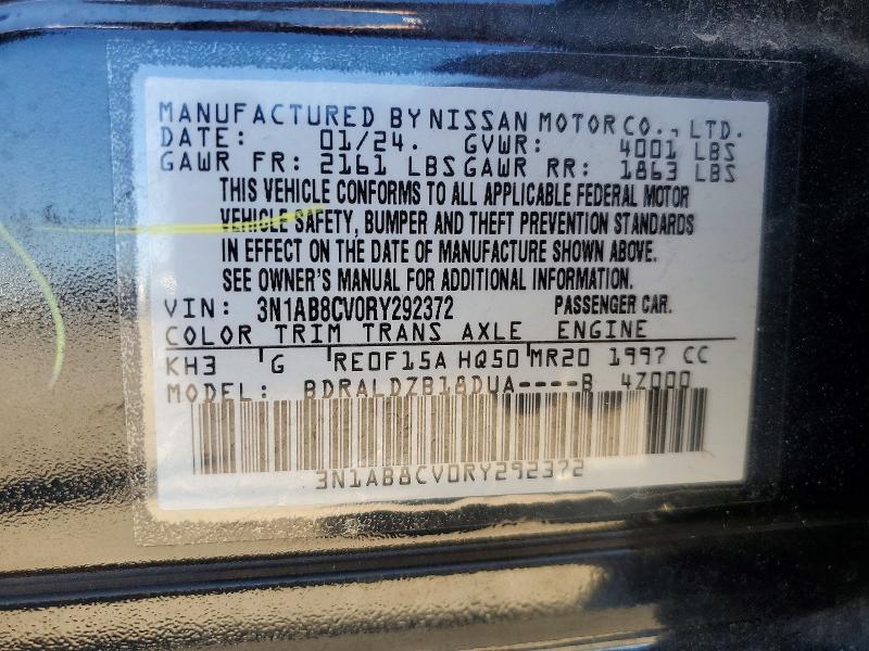 Aukcja sprzedaży 2024 Nissan Sentra, vin: 3N1AB8CV0RY292372, numer aukcji: 55456526