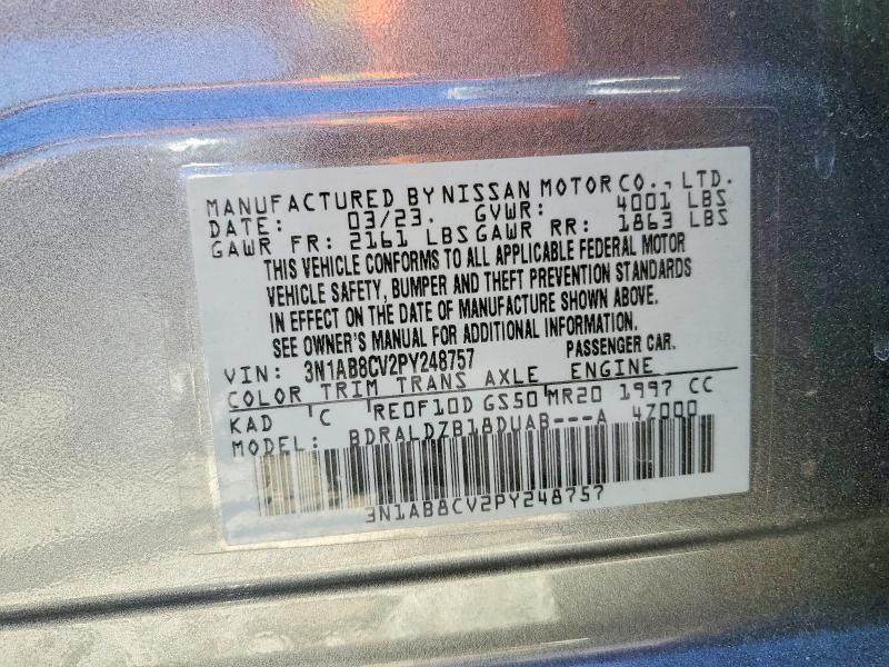56977826 :رقم المزاد ، 3N1AB8CV2PY248757 vin ، 2023 Nissan Sentra مزاد بيع