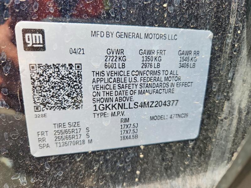 Aukcja sprzedaży 2021 Gmc Acadia, vin: 1GKKNLLS4MZ204377, numer aukcji: 58613816