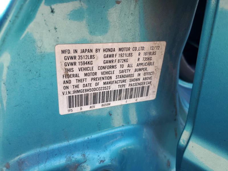 57313366 :رقم المزاد ، JHMGE8H50DC023523 vin ، 2013 Honda Fit مزاد بيع