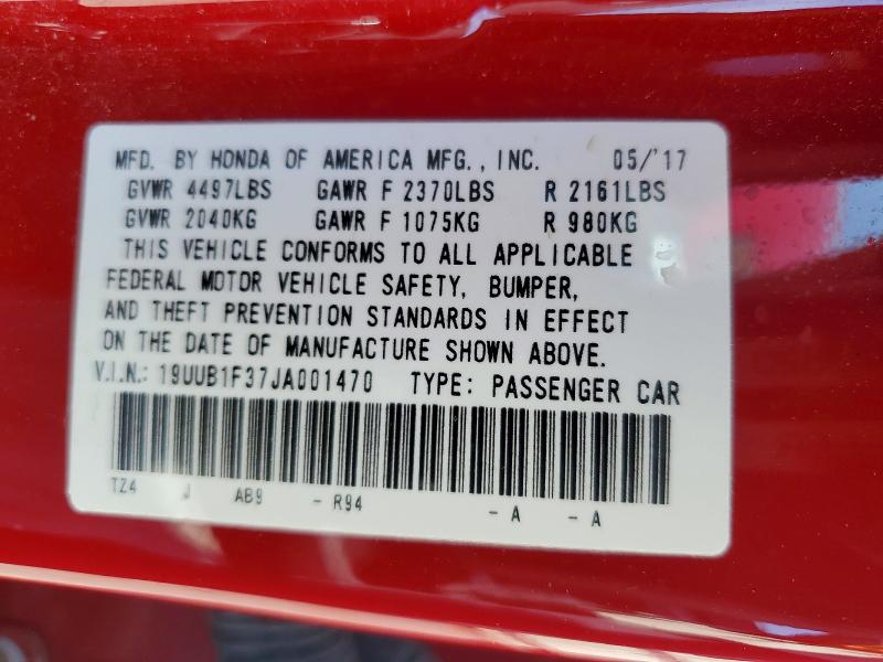 Auction sale of the 2018 Acura Tlx, vin: 19UUB1F37JA001470, lot number: 58725266